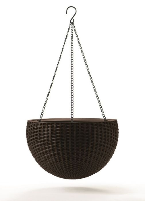 Závěsný květináč Sphere hnědý