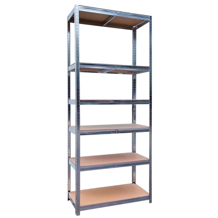 Regál 180x90x40cm, 6polic, ocel + MDF desky