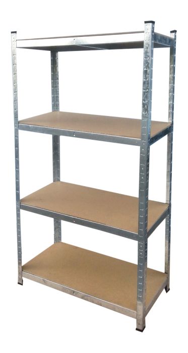 Regál 180x90x40cm, 4 police, ocel + MDF deska
