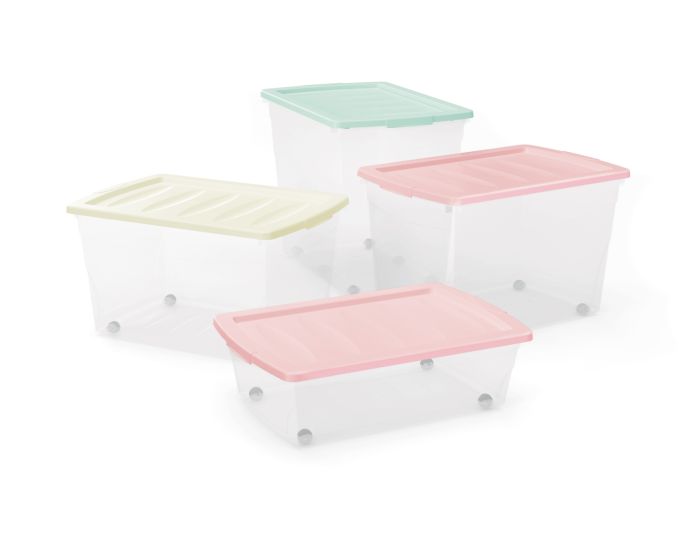 Multibox s víkem na kolečkách 60l