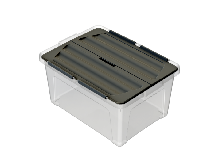 Multibox ECO s připevněným víkem 30l, víko černé
