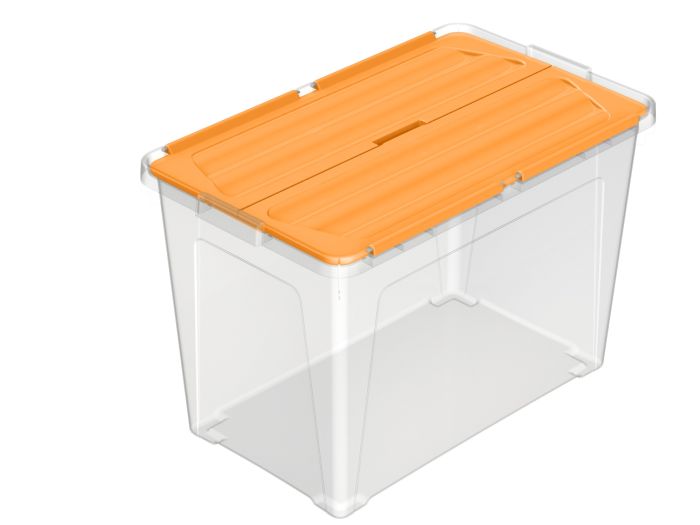 Multibox ECO s připevněným víkem 60l, víko oranžové