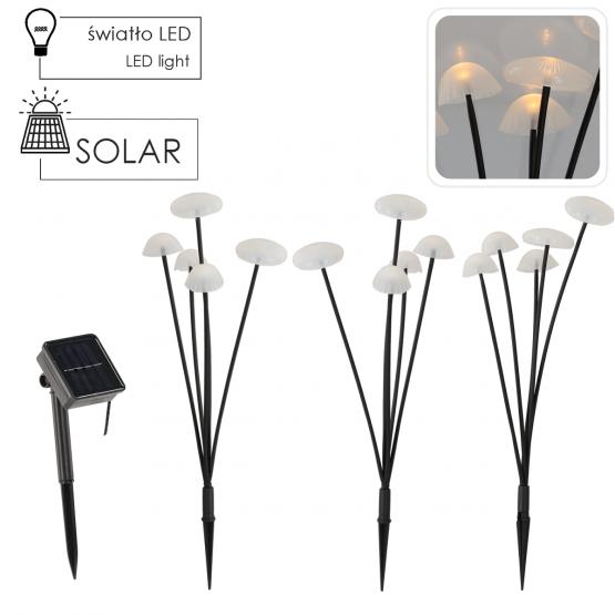 Lampa solární HŘÍBKY (3ks), výška 43cm 15 LED teplá bílá