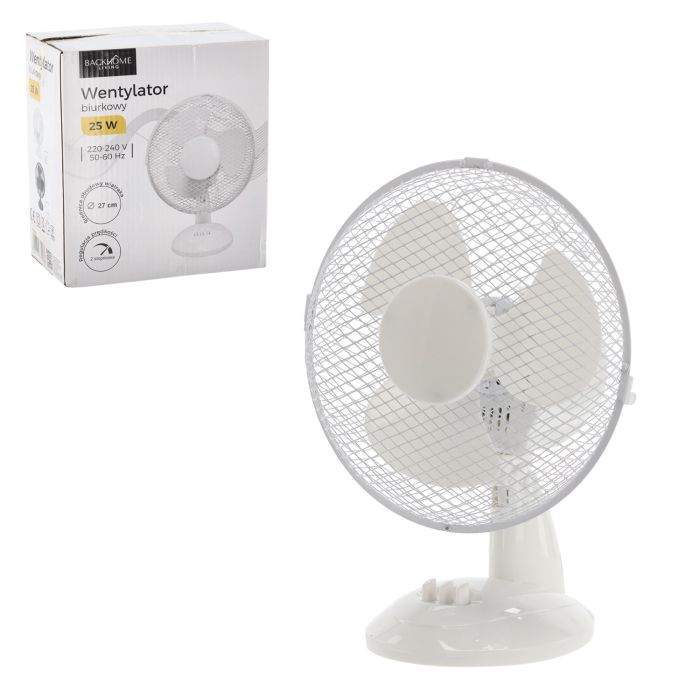 Stolní ventilátor bílý 25W