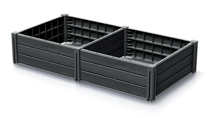 Vyvýšený záhon 2 ks BASE PLANT 61,8 cm - antracit