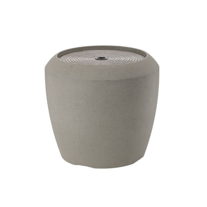 Plastová zahradní fontána s LED, 33,6 × 33,6 × 30,5 cm, šedá