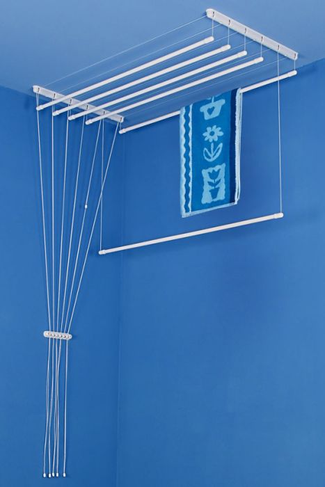 ALDOTRADE Stropní sušák na prádlo Ideal 6 tyčí 120 cm - Bílá