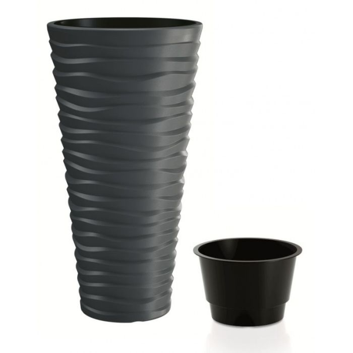Flower pot with Sand Slim 35 cm - Anthracite